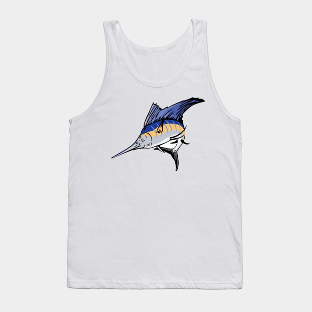 Billfish Jumping Side Retro Tank Top by retrovectors